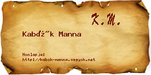 Kabók Manna névjegykártya
